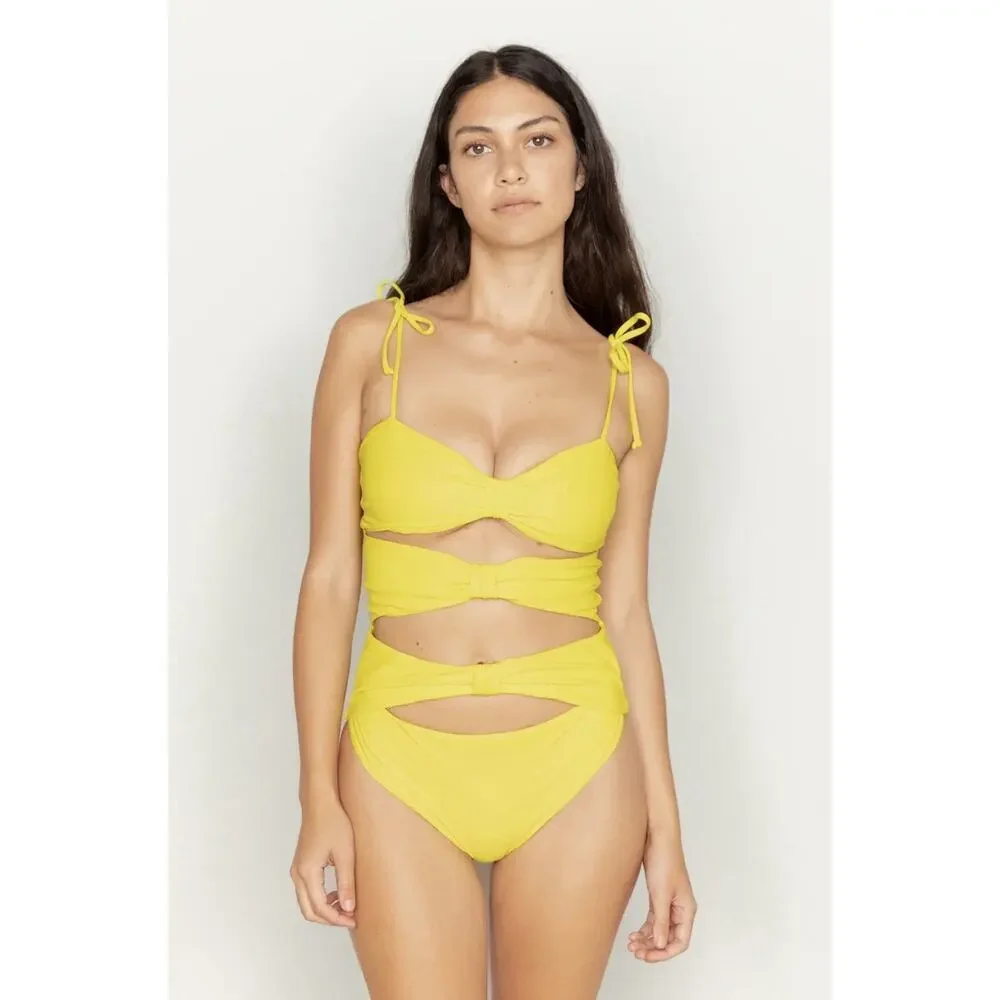 Aila Blue Swim One Piece Swimsuit Carmella Ditsy Floral Beach Summer Coquette